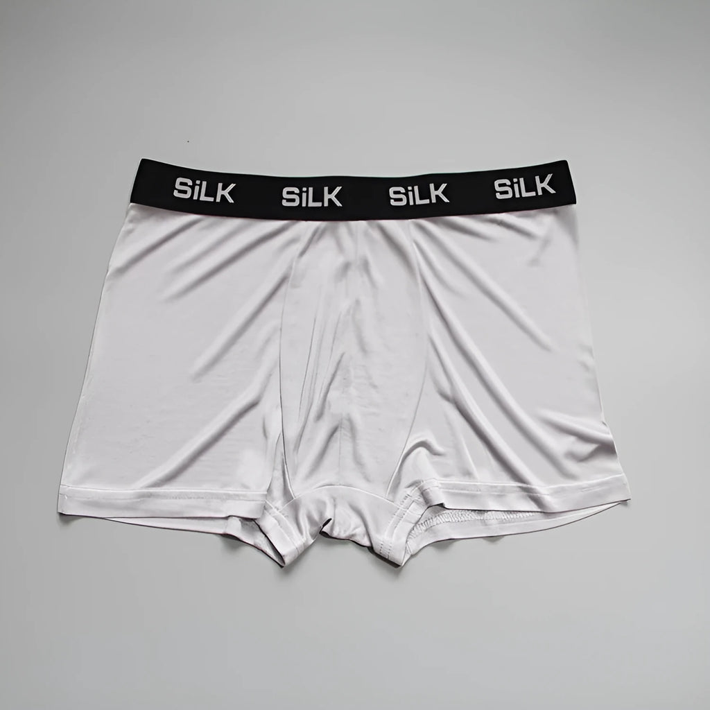 Men's breathable silk shorts in loose fit with mid waist design