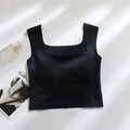 Women's seamless non-marking sling vest with thin mould cup in light blue.