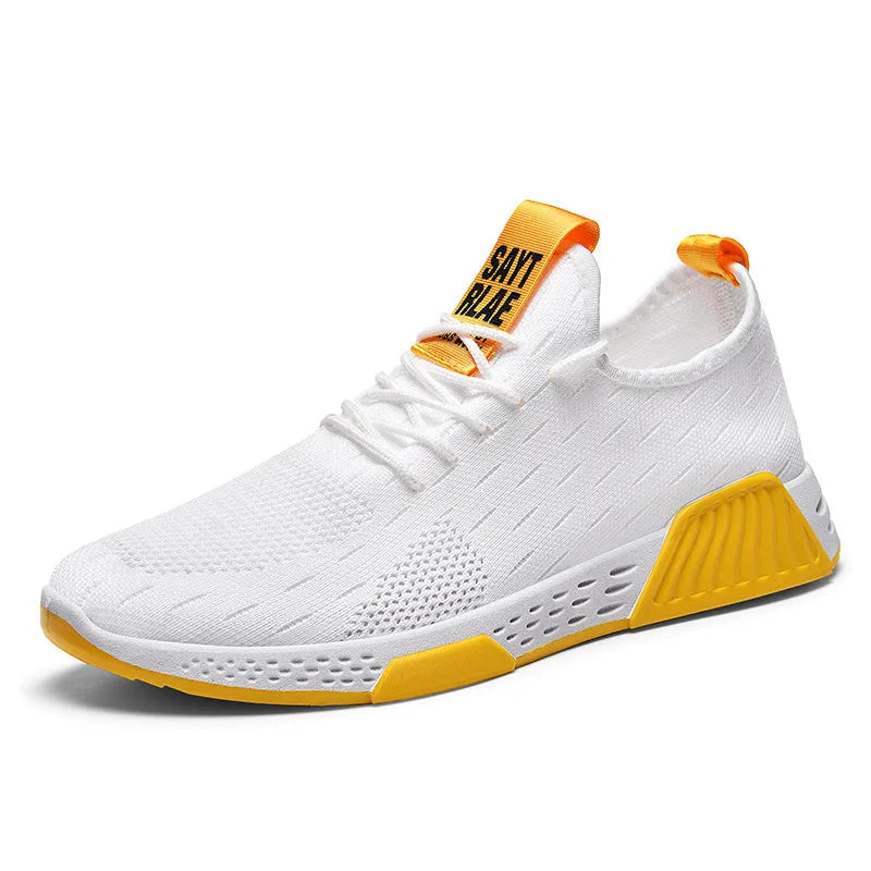 Casual running shoes with mesh upper and plastic sole in black colour style