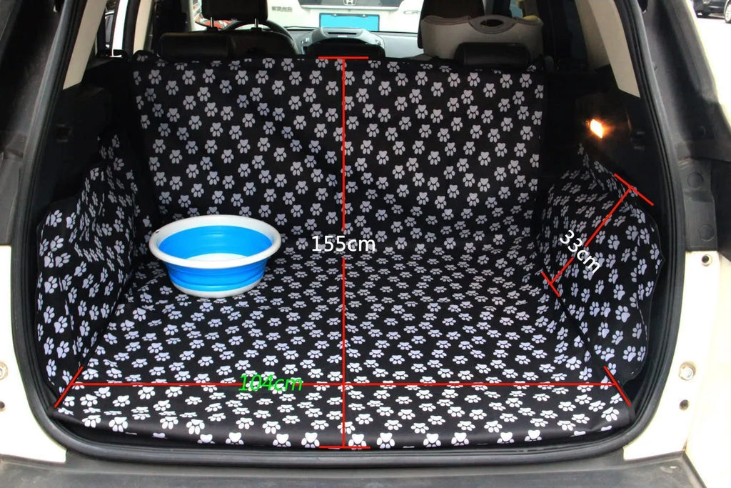 Waterproof dog car mat in Paw Print Oxford cloth for car boot or SUV trunk, anti-dirty pet liner
