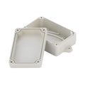 Green ABS plastic waterproof instrument box for security power supplies, showing front and side.