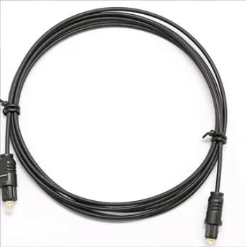 OD2.2 thick PVC jacketed digital optical audio cable (TOSLINK) with connector.