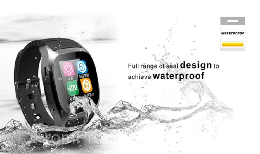 Smart Bluetooth sports watch in black, white, or blue colour with cross-platform iOS and Android compatibility