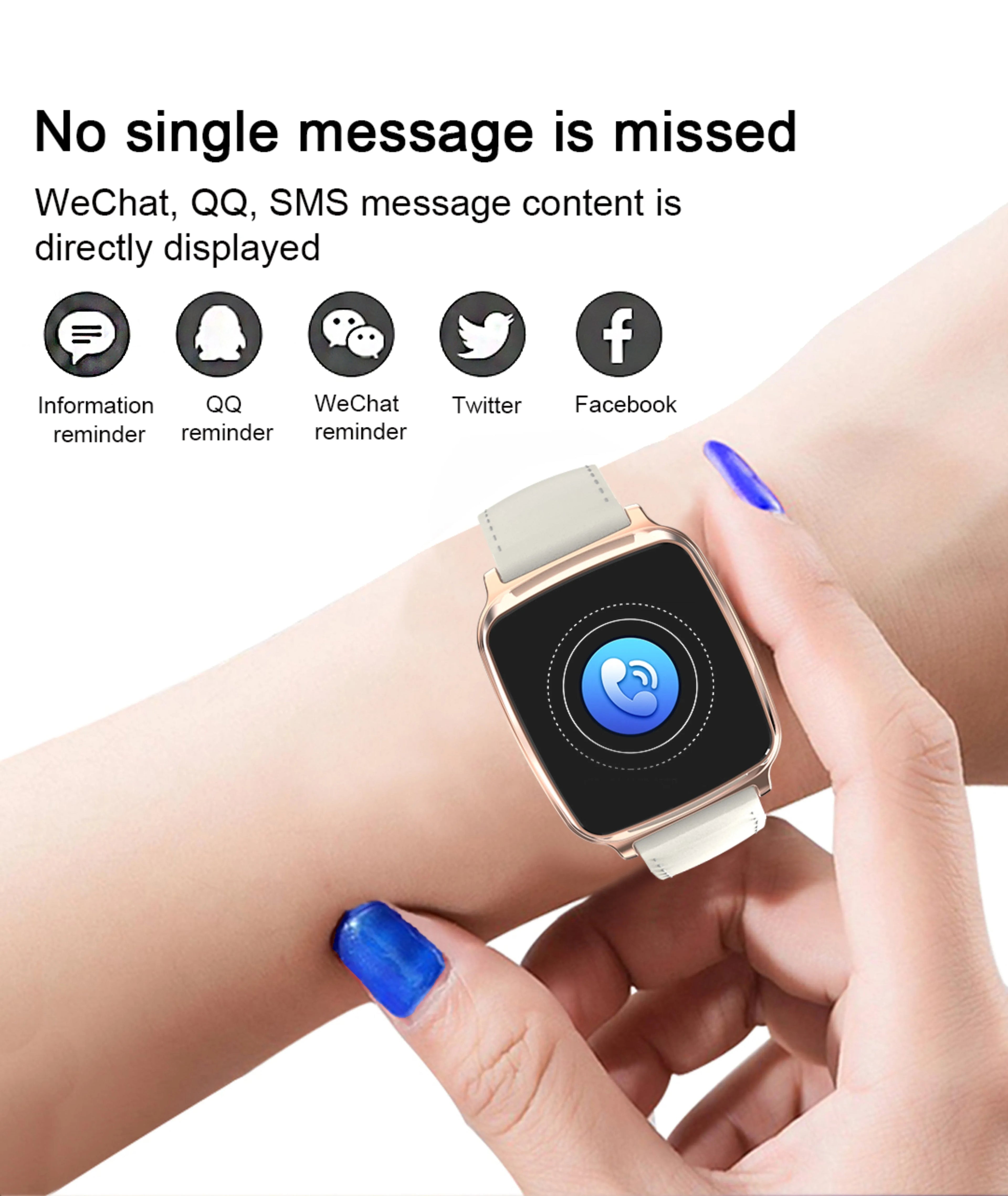M8 smart fitness bracelet with zinc alloy body and TPU strap on a wrist, displaying heart rate data.