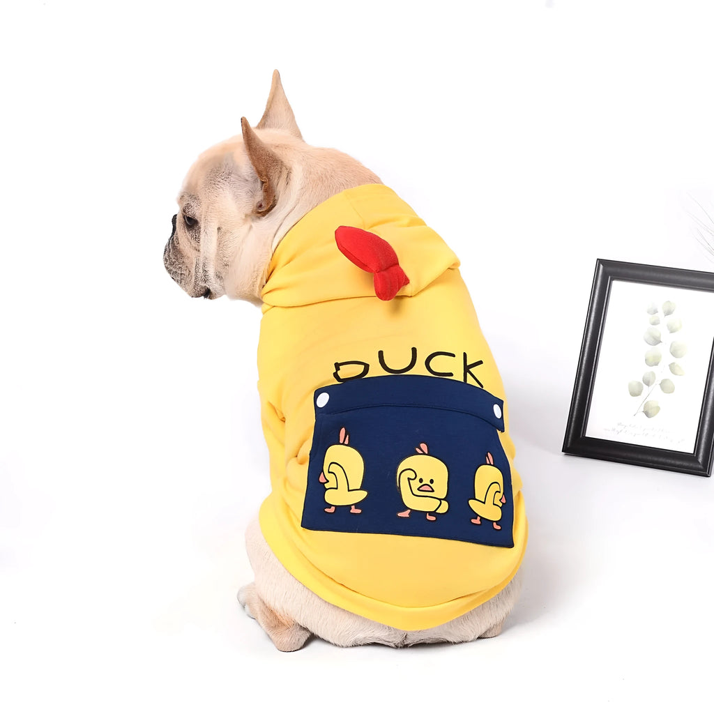Cotton wool pet dog sweatshirt pull frame in blue red yellow, sizes XS to 2XL and FB