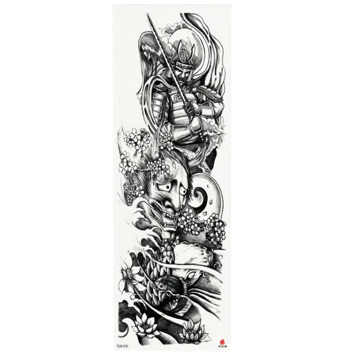Full arm waterproof tattoo sticker 480x170mm with transfer process semi-manual production