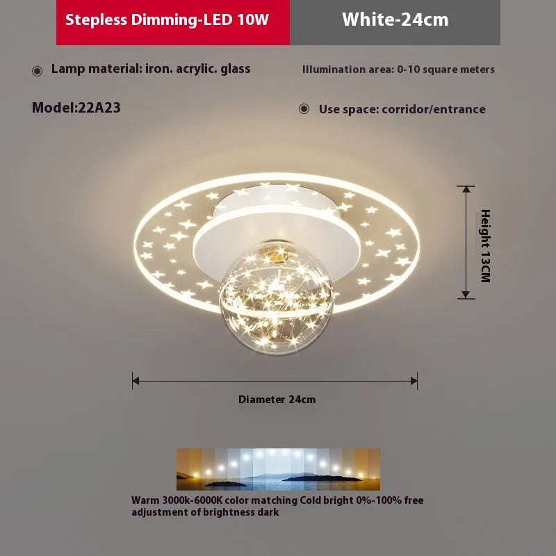 Modern simplicity style corridor ceiling lamp in gold, black or white finish with LED lighting