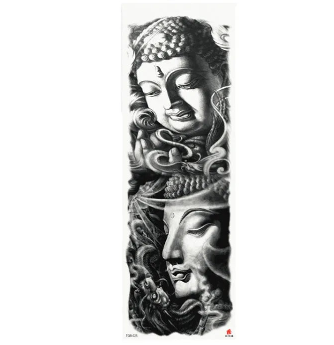 Full arm waterproof tattoo sticker 480x170mm with transfer process semi-manual production