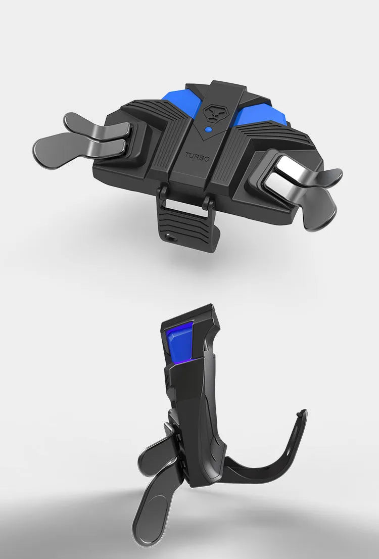 Black PS4 gamepad back button attachment with two rear paddles and a 3.5mm headphone jack.