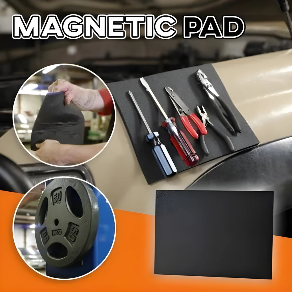Black flexible magnetic tool tray pad 300x200x3mm rubber sponge magnet for auto repair and garage use