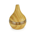 USB mini tip air purifier humidifier in wood grain, columnar shape, less than 1L tank, one fog outlet, 2-8 hour timer.
