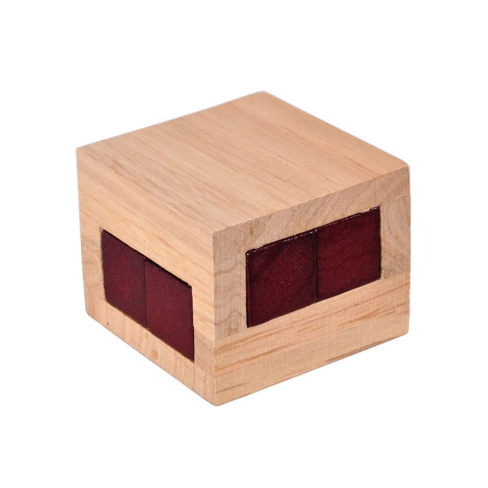 Wooden Kongming lock educational toy for adults in Colour A size 7x7x5.5cm