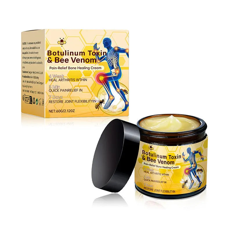 60g tube of bee venom joint pain massage soothing neck cream on white background