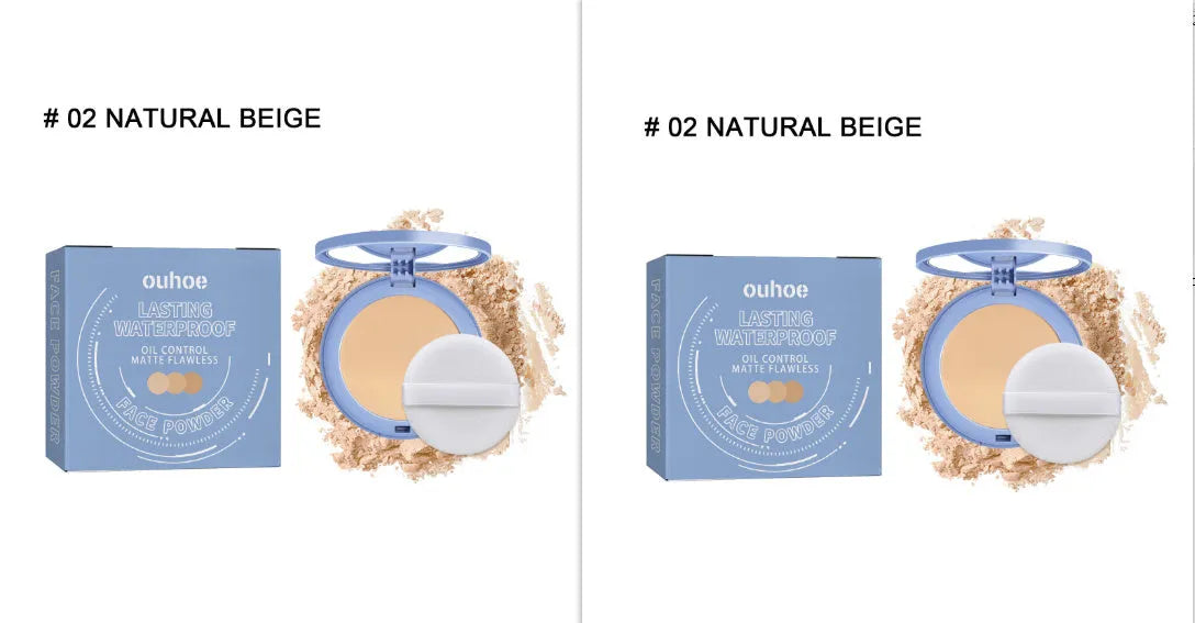 8g finishing powder compact in natural beige, pure beige or classic ivory for long-lasting makeup