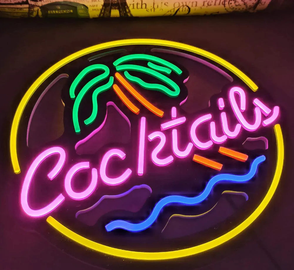 LED coffee neon billboard sign with super high brightness 3000lm output for commercial decoration