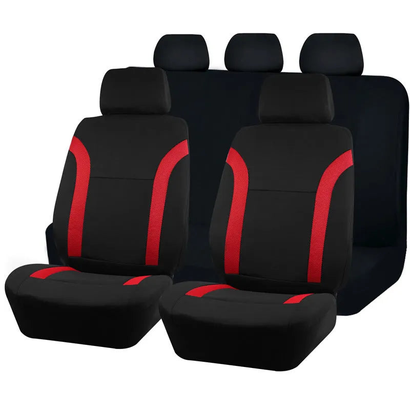 Universal polyester eyelet fabric car seat cover set in chosen colour on a car seat.