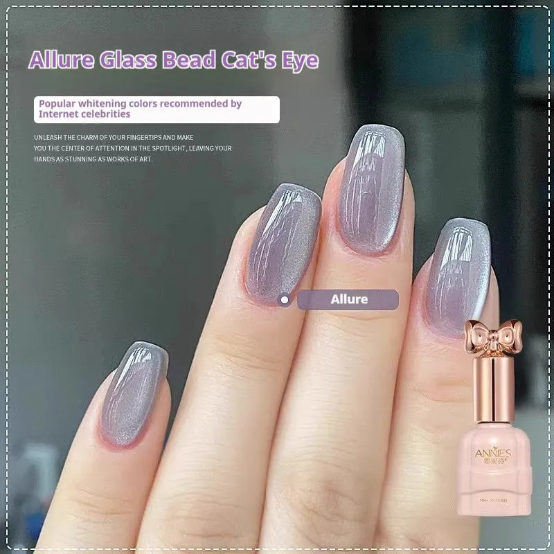 Bottle of micro glass bead cat's eye gel nail polish showing textured finish
