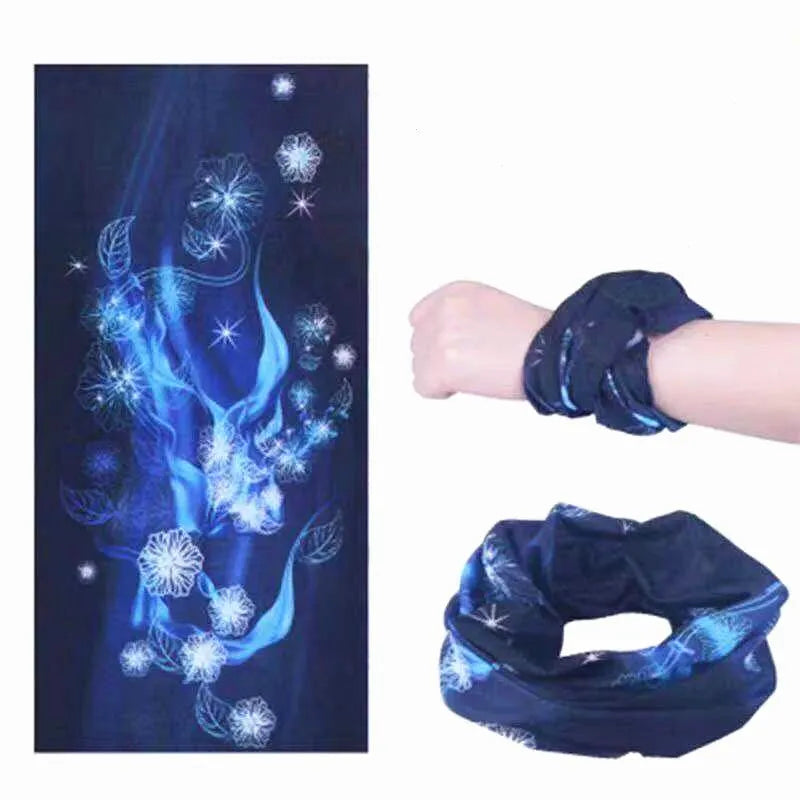 New outdoor variety magic bandana cycling mask neck cover sunscreen 49x24cm polyester, 39 patterns shown in a flat layout
