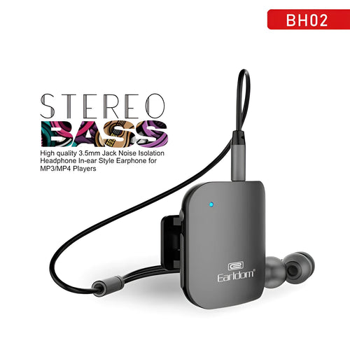 Bluetooth lavalier headphones wireless audio receiver in black, grey or red with 10m range
