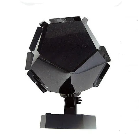 LED starry sky projector night lamp showing constellation projections on a bedroom ceiling with remote control