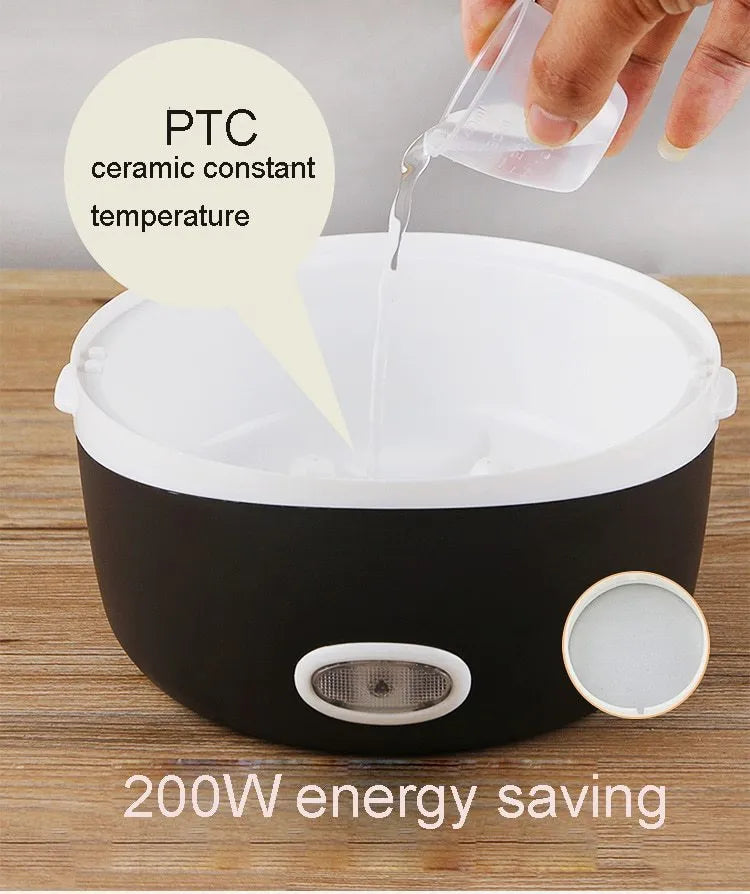 USB-powered electric heated lunch box with two-layer and three-layer capacity options