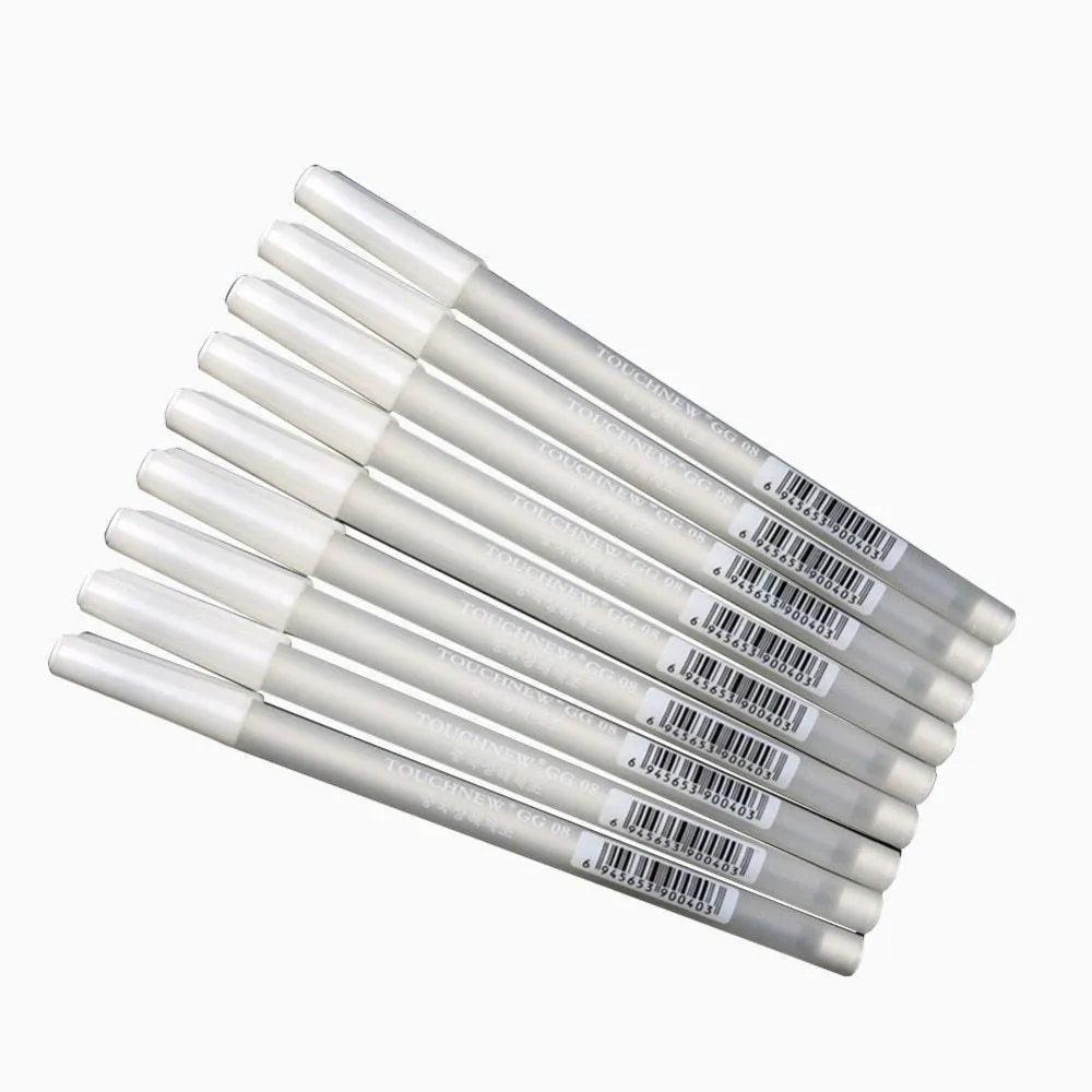 Touchnew black highlight pen with 0.8mm tip for hand painting, showing gold silver white ink options