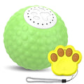 Remote controlled smart cat ball toy with LED lights in blue, green, and yellow colour options