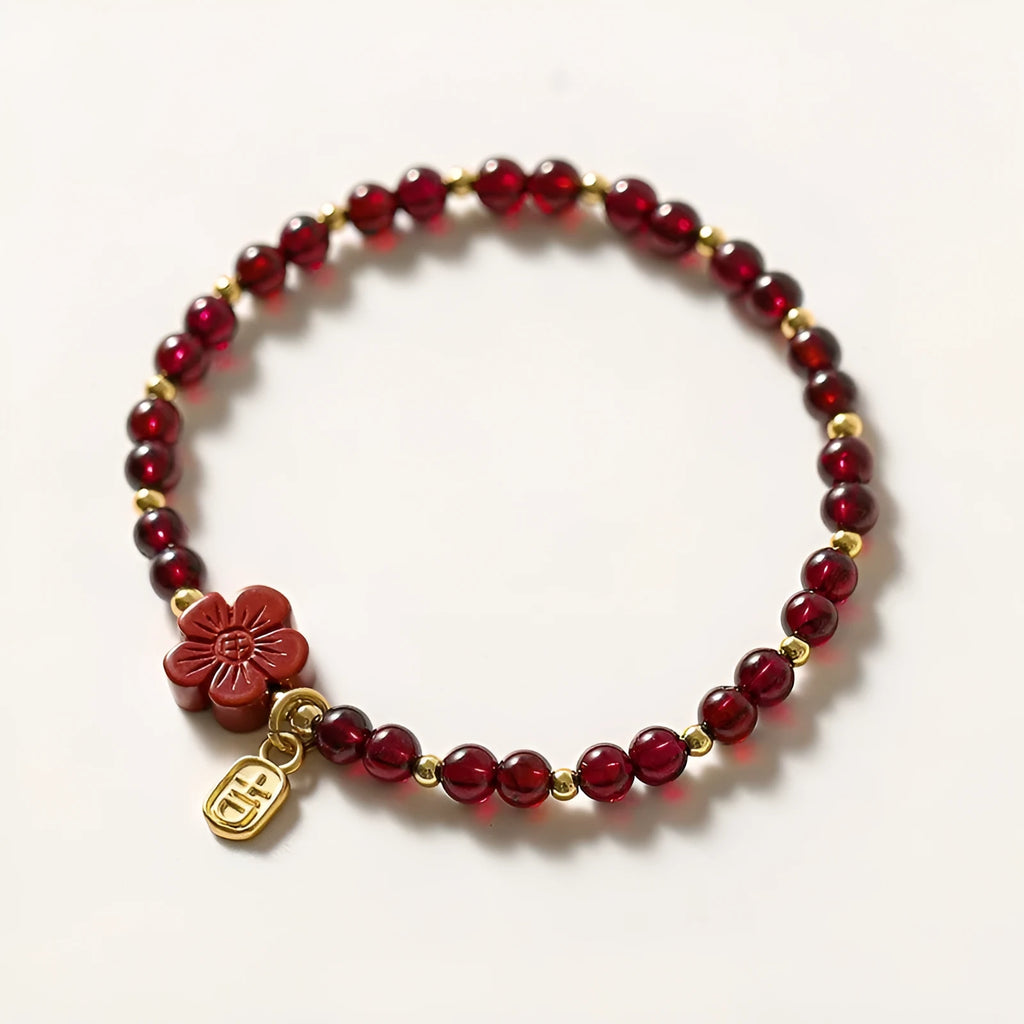 Simple geometric women's bracelet with natural freshwater pearls and crystal details on an elastic rope band.