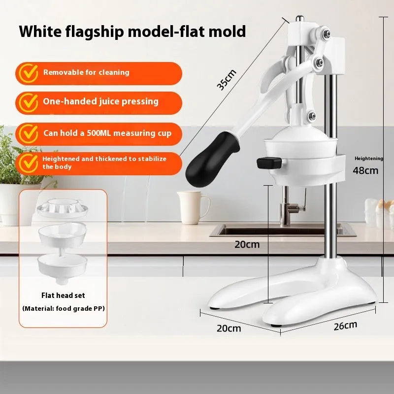 Commercial manual orange juicer with stainless steel and nylon construction options for bar and restaurant use