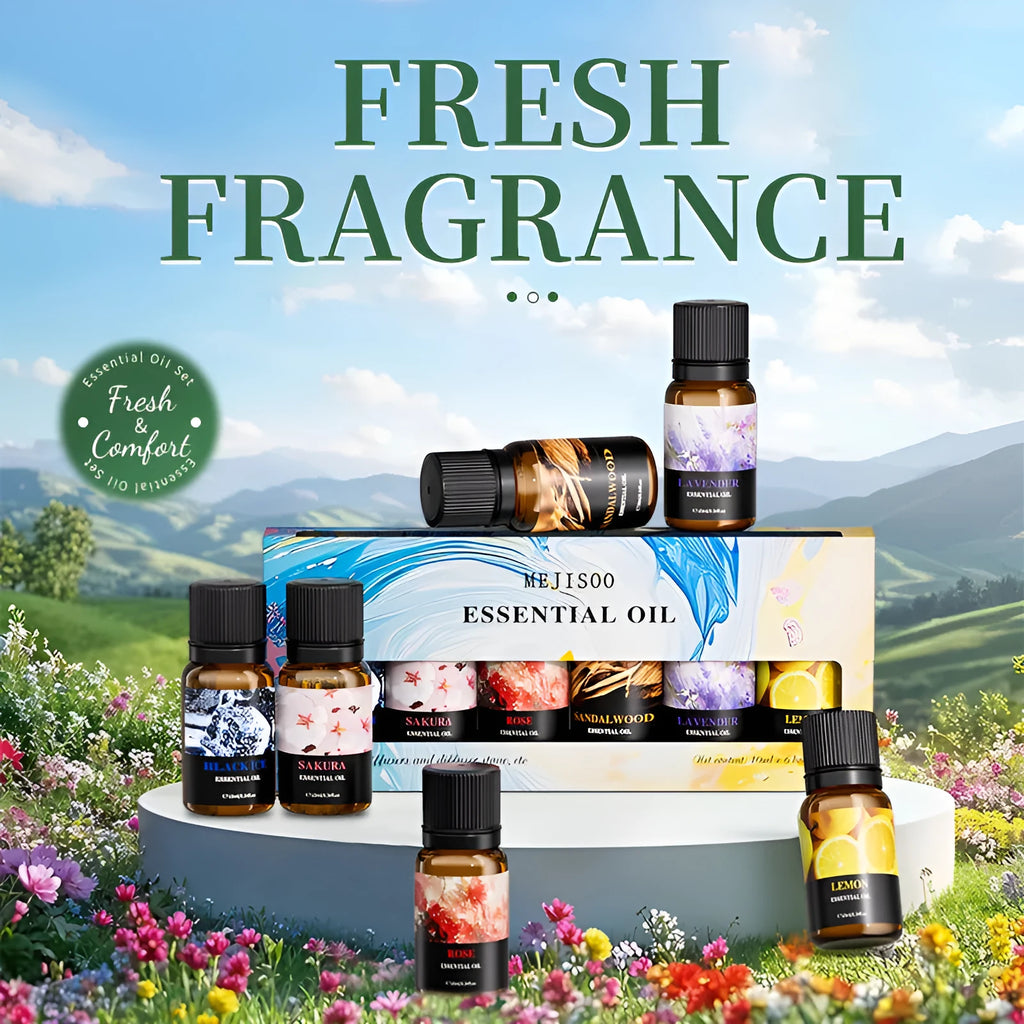 Water soluble aromatherapy essential oil set six or twelve bottles liquid fragrances for diffuser