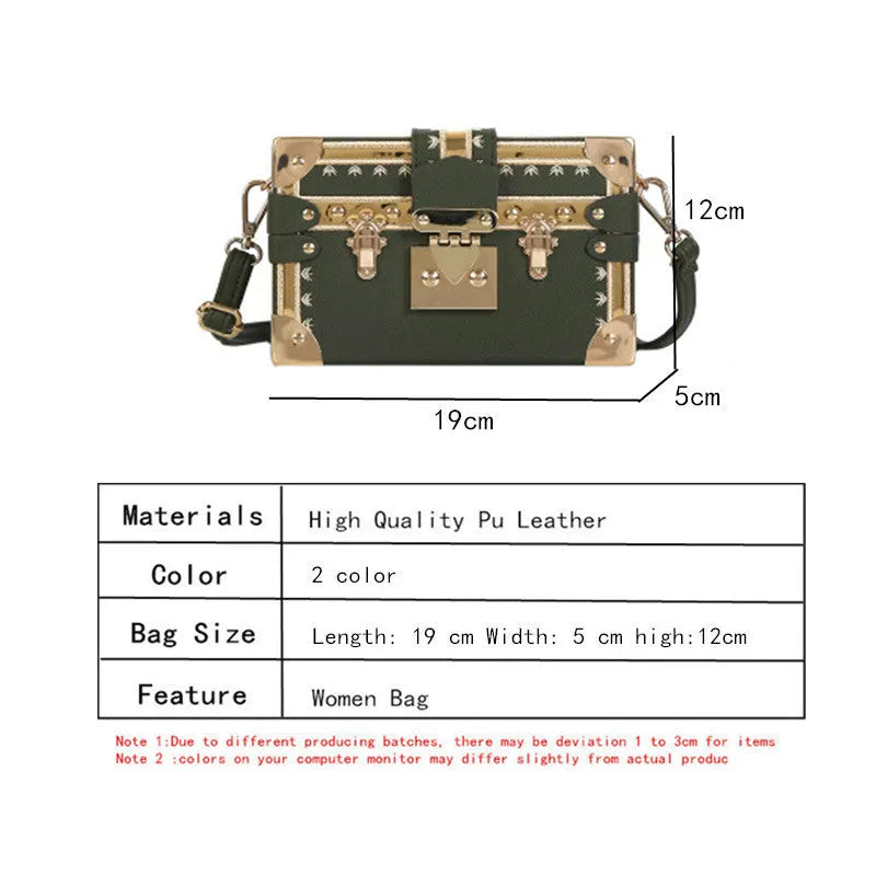 Women's black structured PU leather flap shoulder bag with cross-body strap and rivet details.