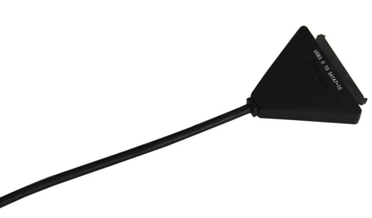 Black USB 3.0 to SATA 7+15 pin adapter cable for connecting hard drives to computers