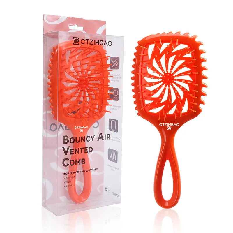Original Design Whirlwind Hollow Hairdressing Comb over 20cm in dark purple on white background