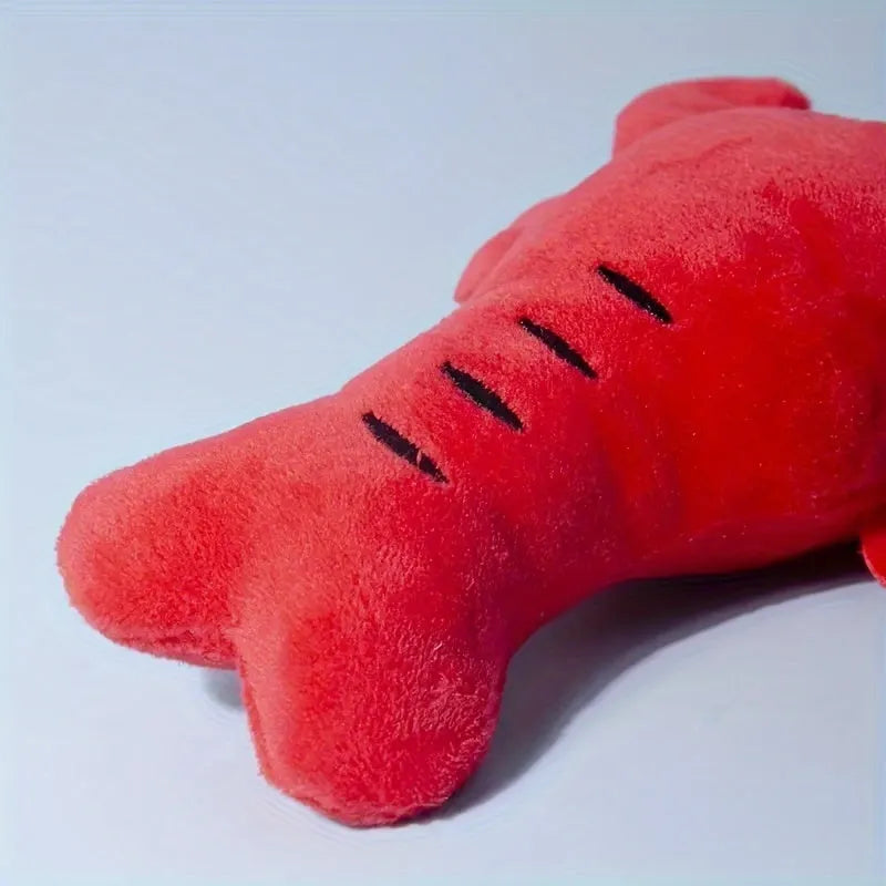 Red lobster stuffed dog toy with squeaker for small medium breeds