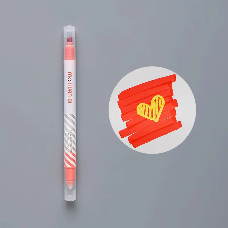 Colour-changing highlighter pen measuring 14.5cm with 400m writing length in five colour options