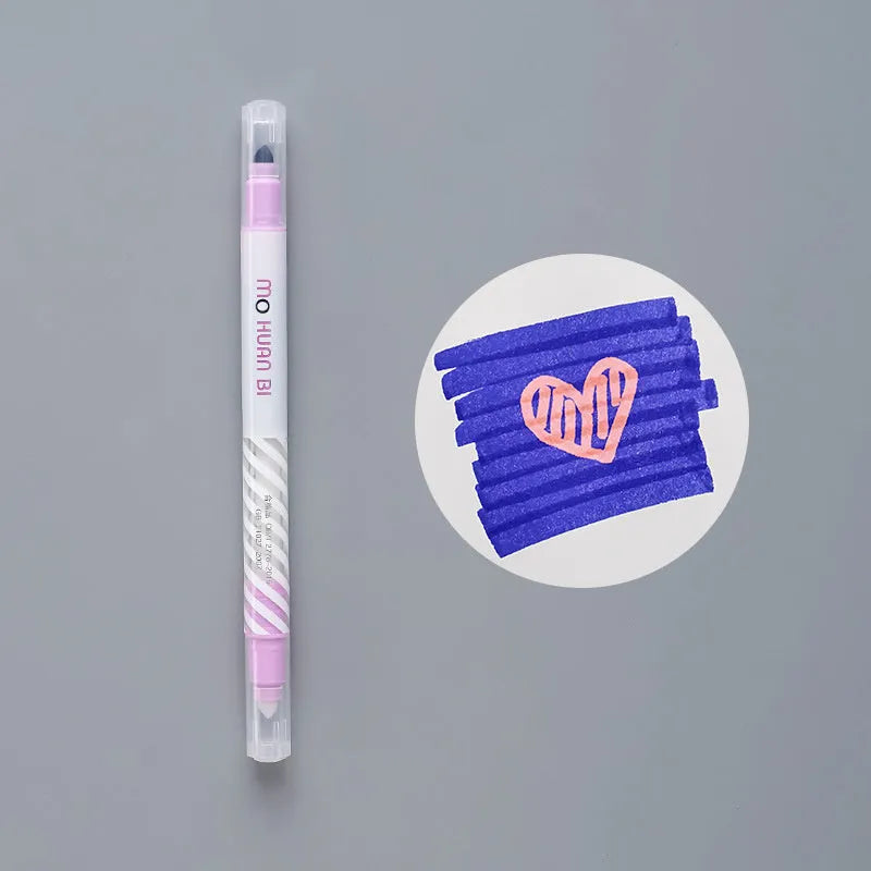 Colour-changing highlighter pen measuring 14.5cm with 400m writing length in five colour options