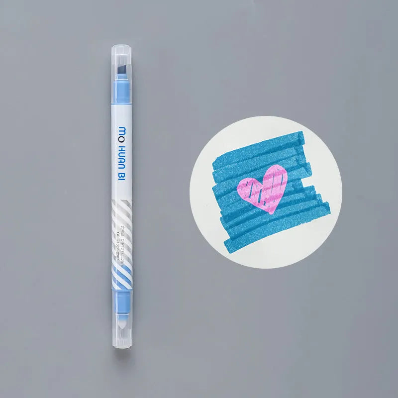 Colour-changing highlighter pen measuring 14.5cm with 400m writing length in five colour options