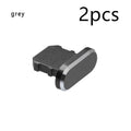 Aluminium alloy charging port dust plug for iPhone in various colours including gold, silver, blue, and black.