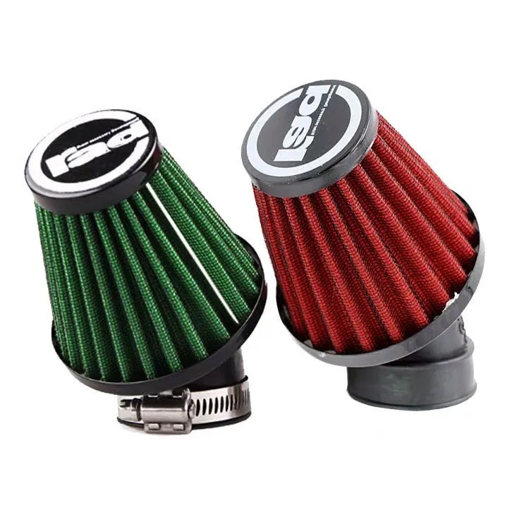 Red motorcycle mushroom air filter for Yamaha models, approximately 13 cm high with 42mm diameter intake