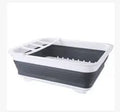 Folding off-white Japanese style dish drainer rack with porous drainage for drying tableware and vegetables