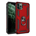 TPU and PC anti-drop car phone holder case for Apple iPhone in dark green, shown from the back.