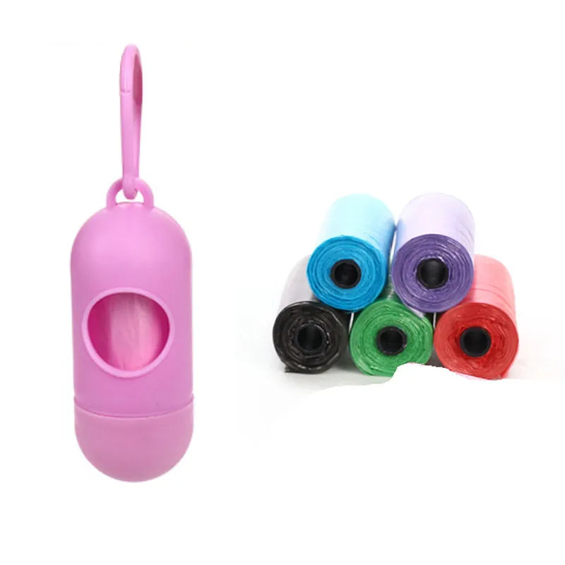 Coloured rolls of dog waste bags showing various colour options with 22.5x30cm dimensions