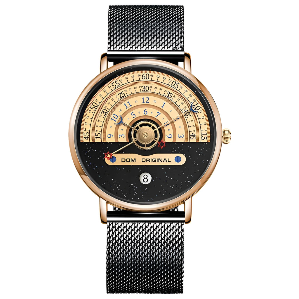 Men's gold and silver sport watch with 40mm dial and 30M waterproof rating