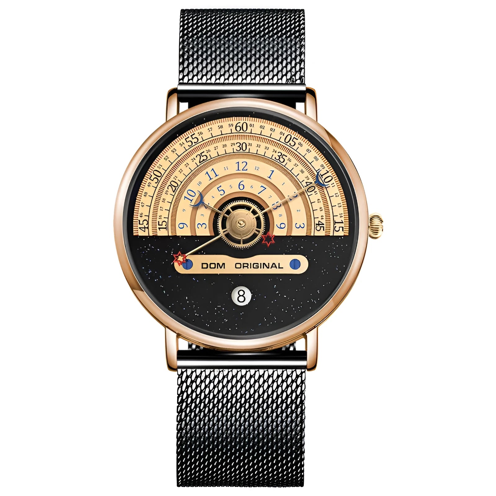 Men's gold and silver sport watch with 40mm dial and 30M waterproof rating
