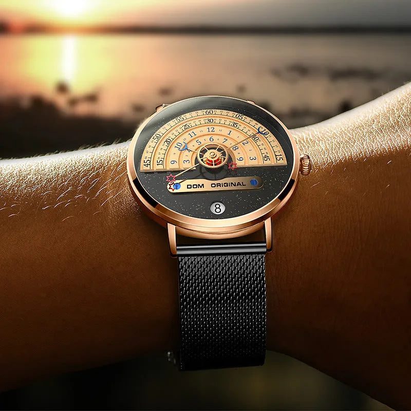 Men's gold and silver sport watch with 40mm dial and 30M waterproof rating