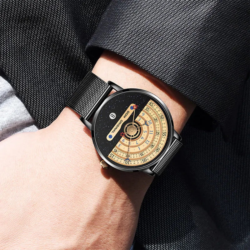 Men's gold and silver sport watch with 40mm dial and 30M waterproof rating