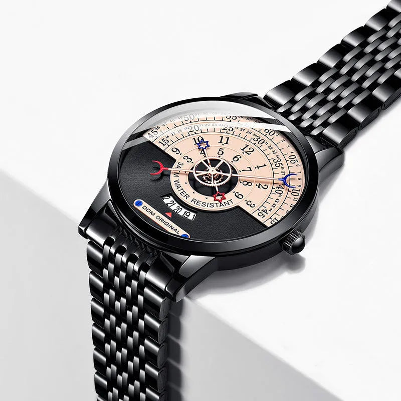 Men's gold and silver sport watch with 40mm dial and 30M waterproof rating