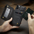 Frosted solid colour iPhone holster cover made of PU and TPU for multiple models.