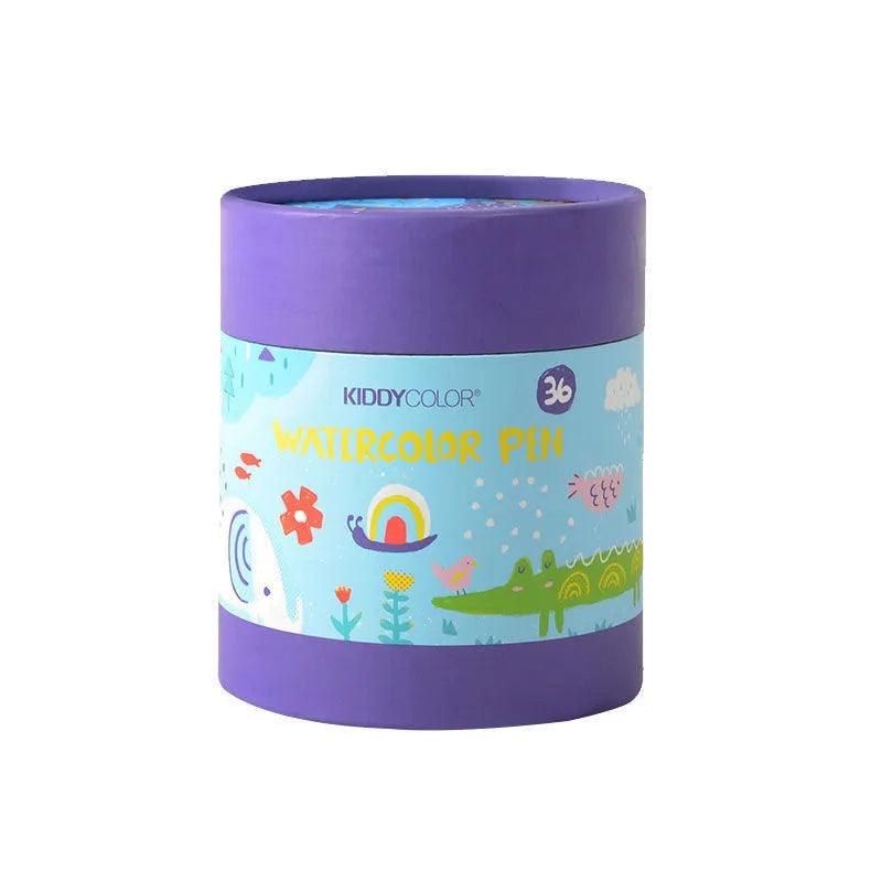 Children's washable watercolour pen set with plastic colour barrels in 36 or 48 colour options