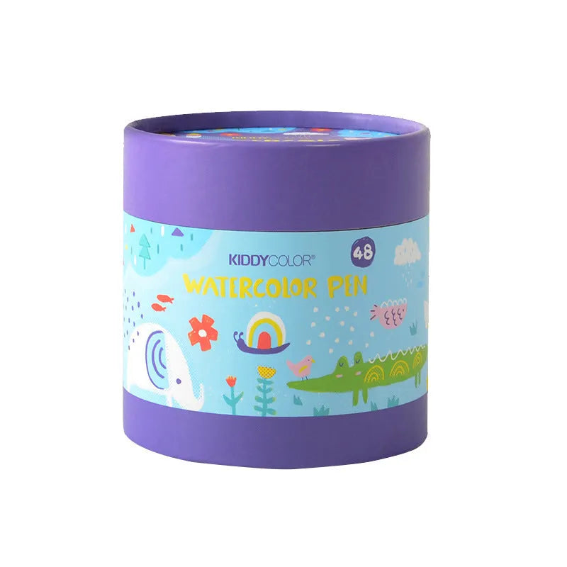 Children's washable watercolour pen set with plastic colour barrels in 36 or 48 colour options